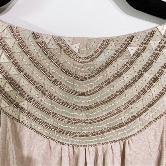 Knit Embellished Draped Dress Champagne - Picture 9 of 15